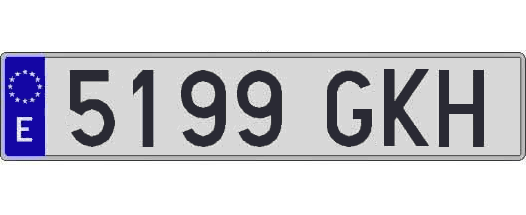 5199GKH matricula larga