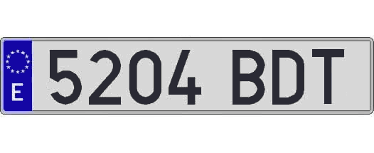 5204BDT matricula larga