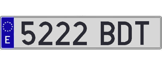 5222BDT matricula larga