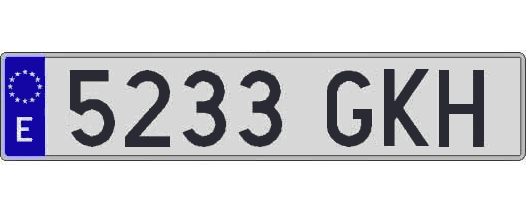 5233GKH matricula larga