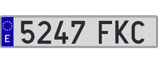 5247FKC matricula larga