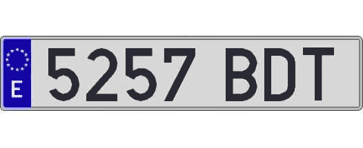 5257BDT matricula larga