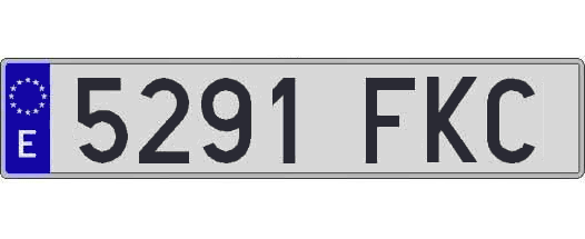 5291FKC matricula larga