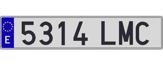 5314LMC matricula larga