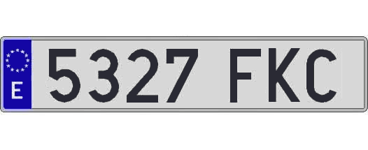 5327FKC matricula larga