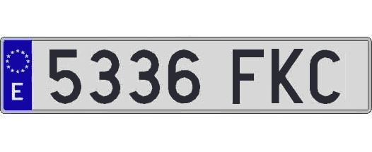 5336FKC matricula larga