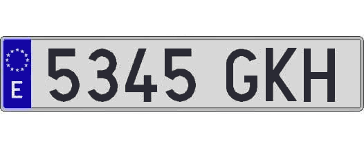 5345GKH matricula larga
