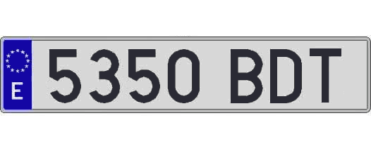 5350BDT matricula larga