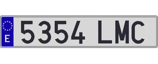 5354LMC matricula larga