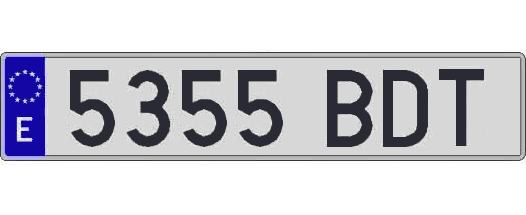 5355BDT matricula larga