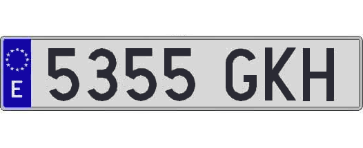 5355GKH matricula larga