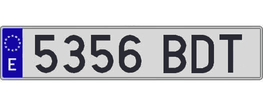 5356BDT matricula larga