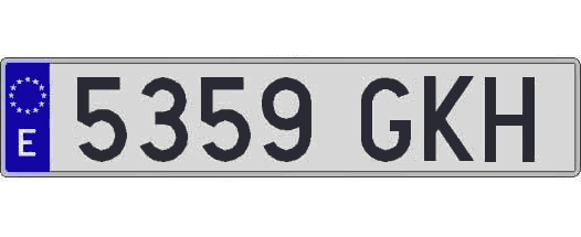 5359GKH matricula larga