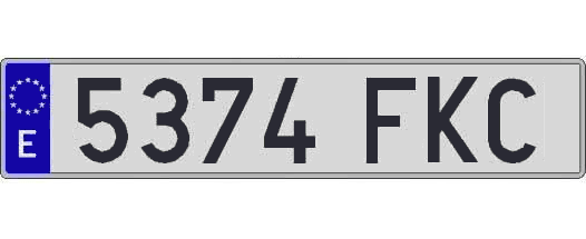 5374FKC matricula larga