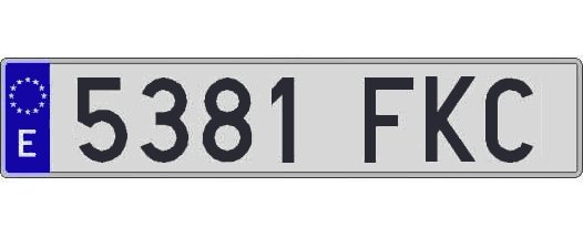 5381FKC matricula larga