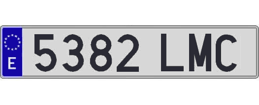 5382LMC matricula larga