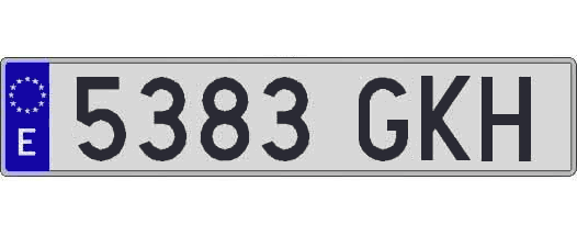 5383GKH matricula larga