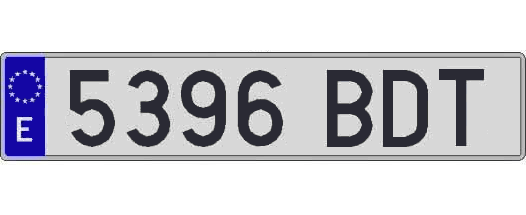 5396BDT matricula larga
