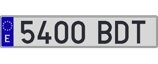 5400BDT matricula larga