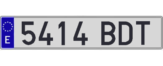 5414BDT matricula larga