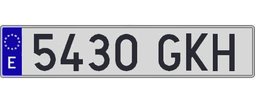 5430GKH matricula larga