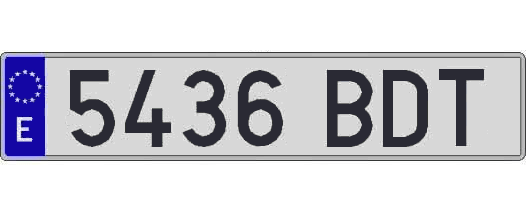 5436BDT matricula larga