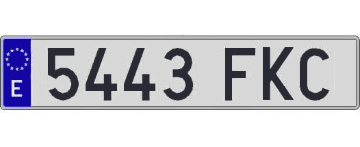 5443FKC matricula larga