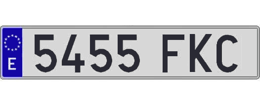 5455FKC matricula larga
