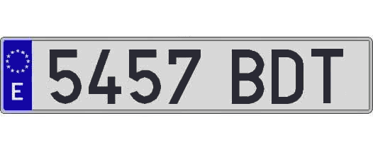 5457BDT matricula larga