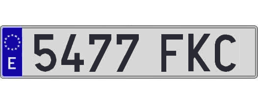 5477FKC matricula larga