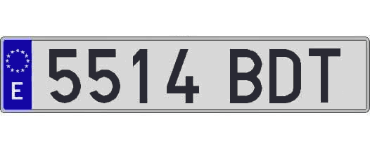 5514BDT matricula larga