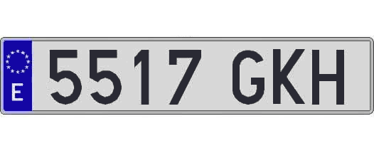 5517GKH matricula larga