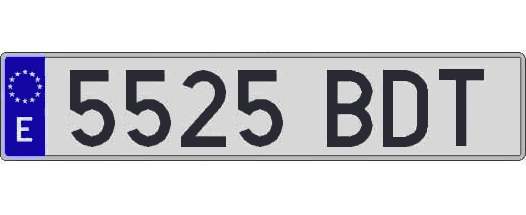 5525BDT matricula larga