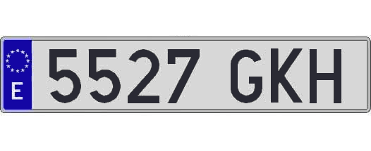 5527GKH matricula larga