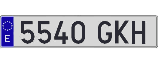 5540GKH matricula larga