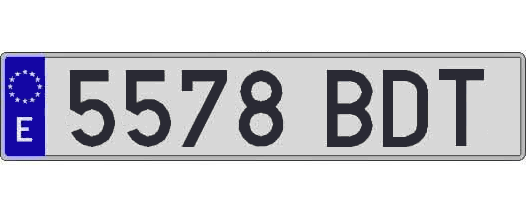 5578BDT matricula larga