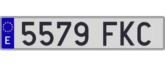 5579FKC matricula larga
