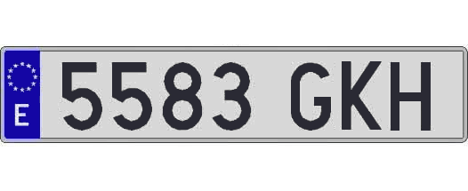 5583GKH matricula larga