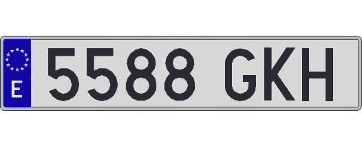 5588GKH matricula larga