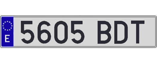 5605BDT matricula larga