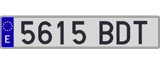 5615BDT matricula larga