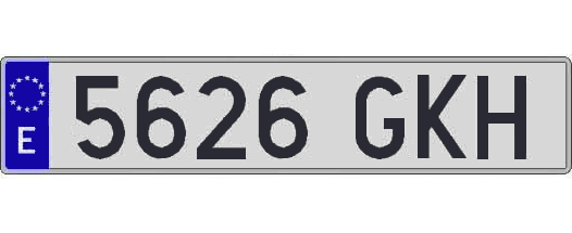5626GKH matricula larga