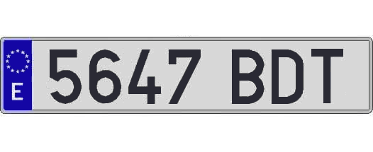 5647BDT matricula larga