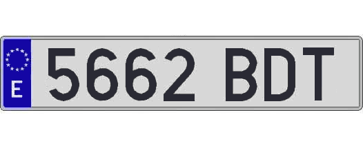 5662BDT matricula larga