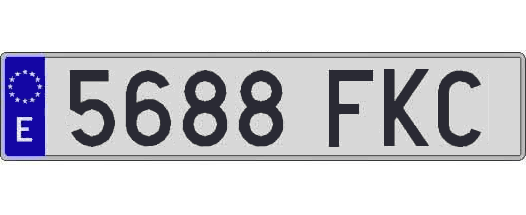 5688FKC matricula larga