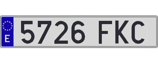 5726FKC matricula larga