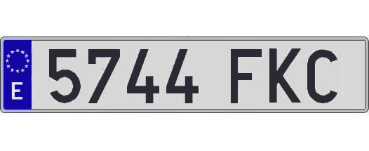 5744FKC matricula larga
