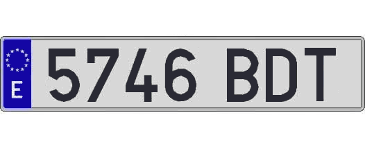5746BDT matricula larga
