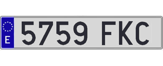 5759FKC matricula larga