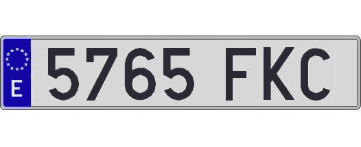 5765FKC matricula larga